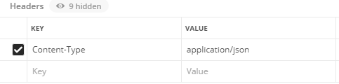 The headers of a Postman request with Content-Type header checked